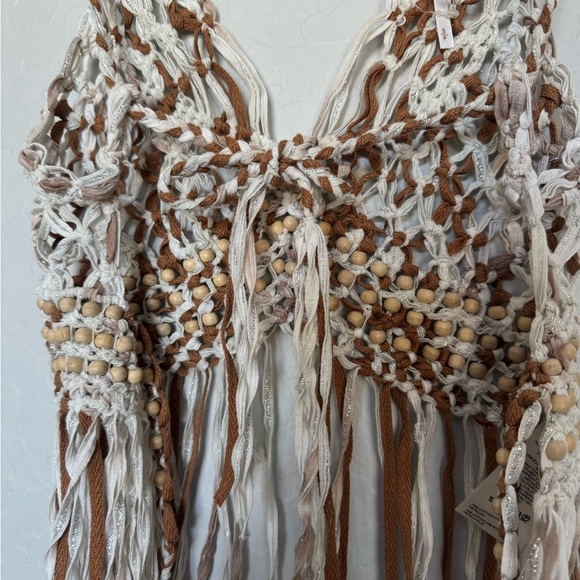 Free People Bali Coral Macrame Top size small New - Picture 7 of 11